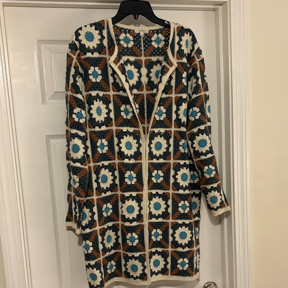 Tyler Boe Multicolor Crochet Cardigan